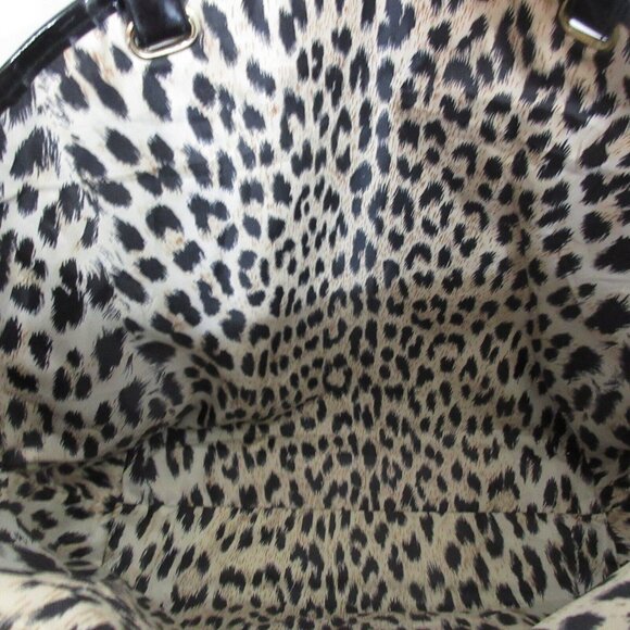 Lancôme Large Elegant Black Fully Lined Tote Bag 13"Wx11"Hx4"D Patent Vinyl Trim - Picture 2 of 8